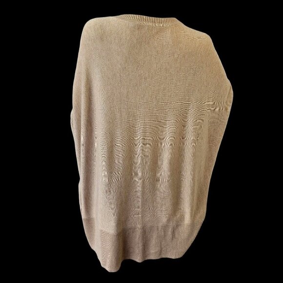 H by Halston V Neck Drop Shoulder Sweater Beige Knit Long Slv Womens Plus 1X 2X - Picture 6 of 9